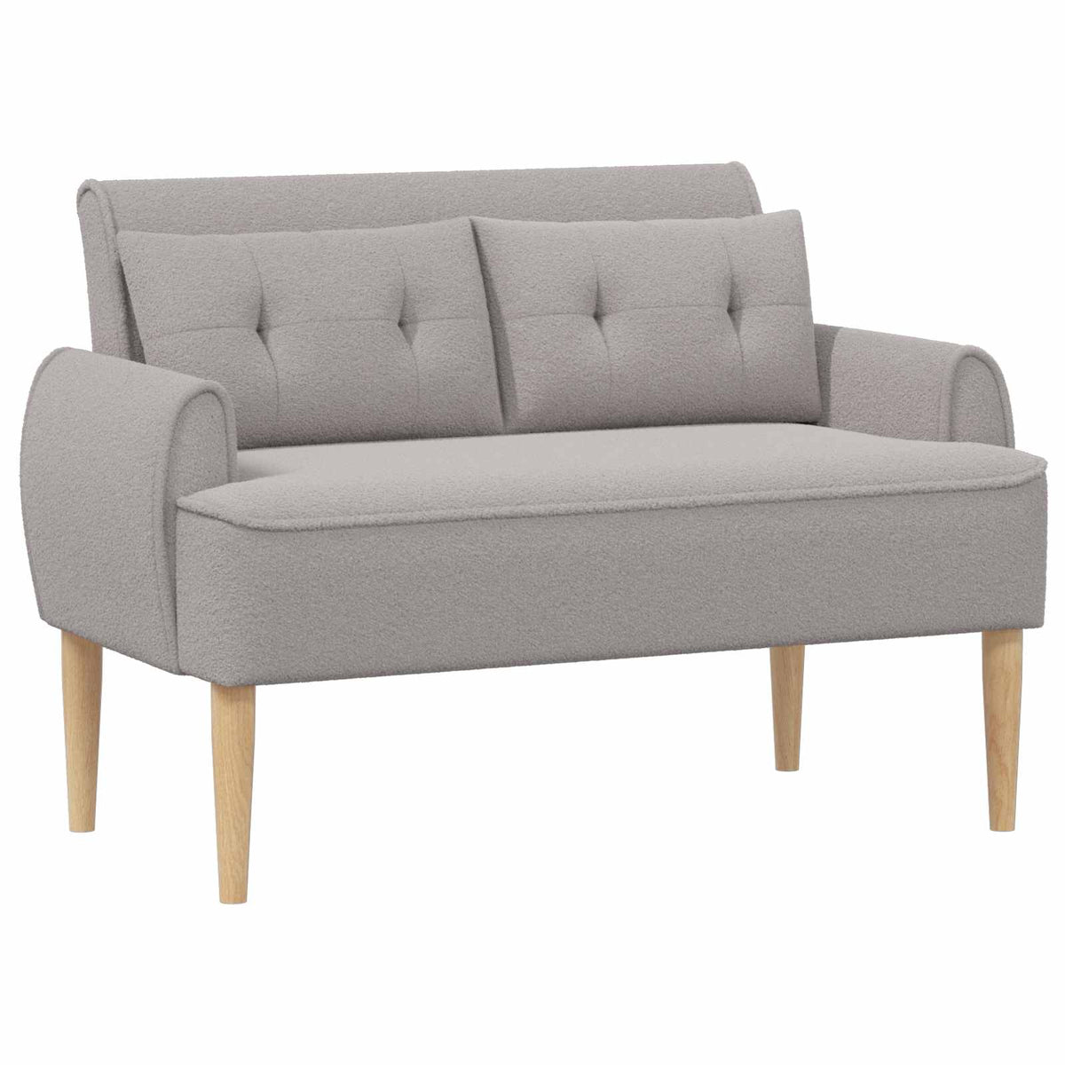 Loveseat con bottoni imbottiti Grigio Chiaro 117 x 67 x 77 cm | homemem39