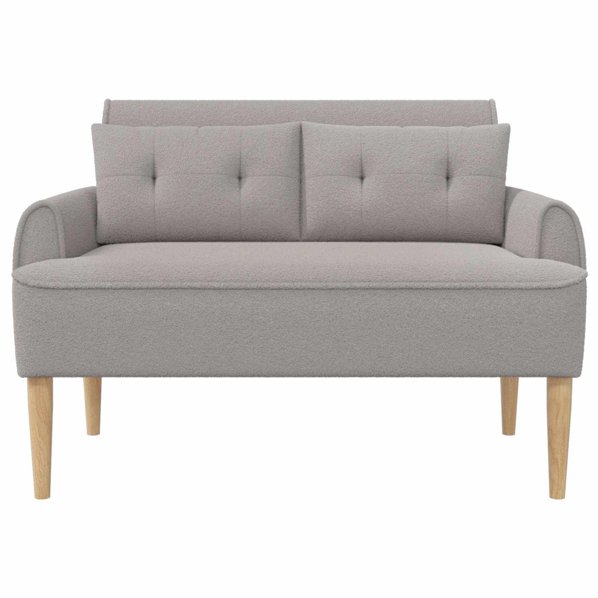 Loveseat con bottoni imbottiti Grigio Chiaro 117 x 67 x 77 cm | homemem39