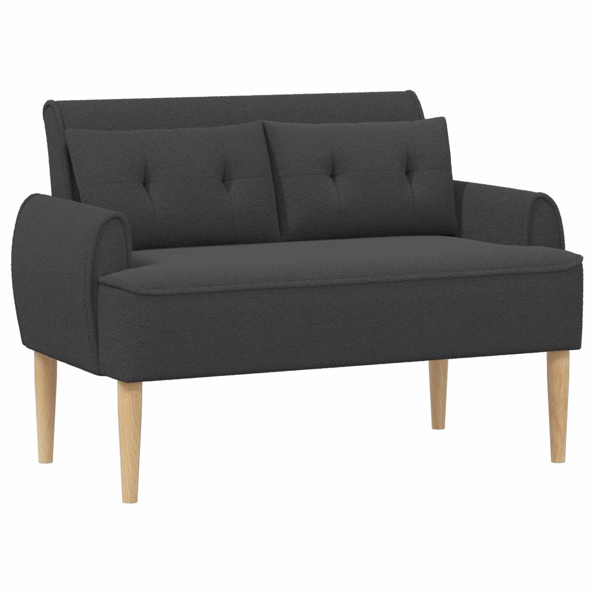 Loveseat con bottoni imbottiti Grigio Scuro 117 x 67 x 77 cm | homemem39
