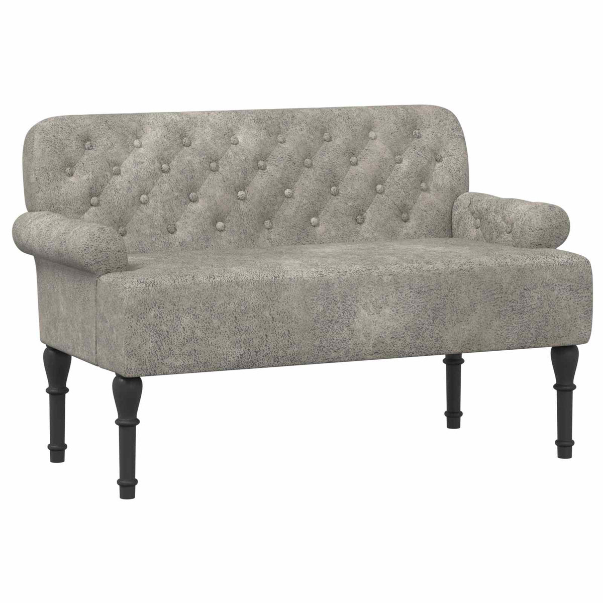 Loveseat con bottoni imbottiti Grigio Chiaro 120 x 65 x 78 cm