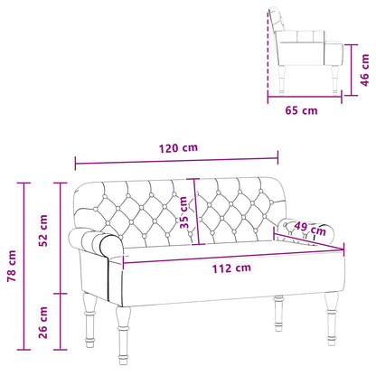 Loveseat con bottoni imbottiti Grigio Chiaro 120 x 65 x 78 cm