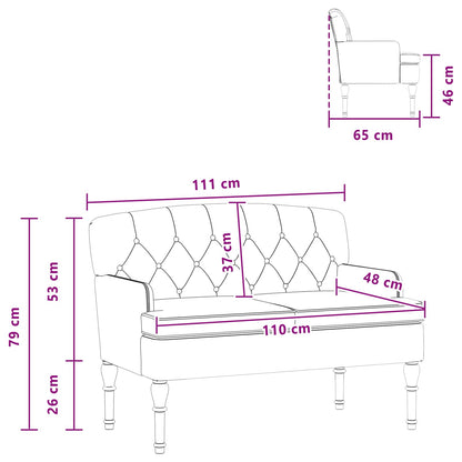 Loveseat con bottoni imbottiti Verde chiaro 111 x 65 x 79 cm | homemem39