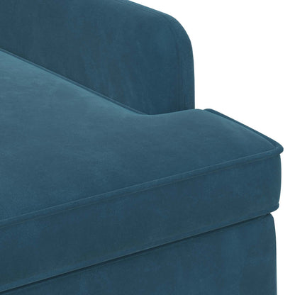 Loveseat con bottoni imbottiti Blu 111 x 65 x 79 cm Velluto