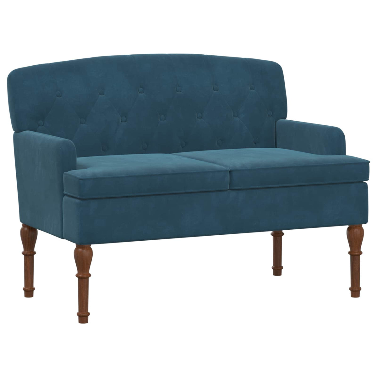 Loveseat con bottoni imbottiti Blu 111 x 65 x 79 cm Velluto | homemem39
