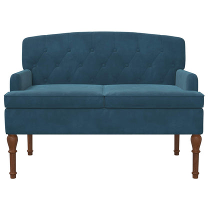 Loveseat con bottoni imbottiti Blu 111 x 65 x 79 cm Velluto | homemem39