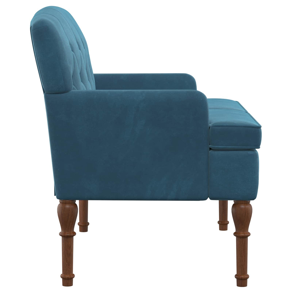 Loveseat con bottoni imbottiti Blu 111 x 65 x 79 cm Velluto