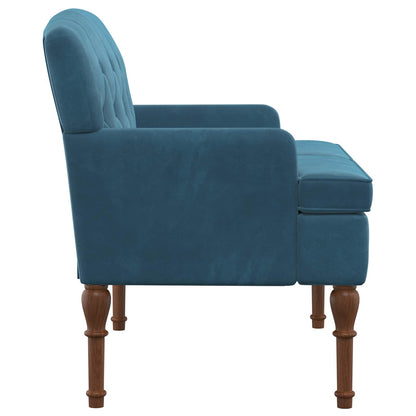 Loveseat con bottoni imbottiti Blu 111 x 65 x 79 cm Velluto
