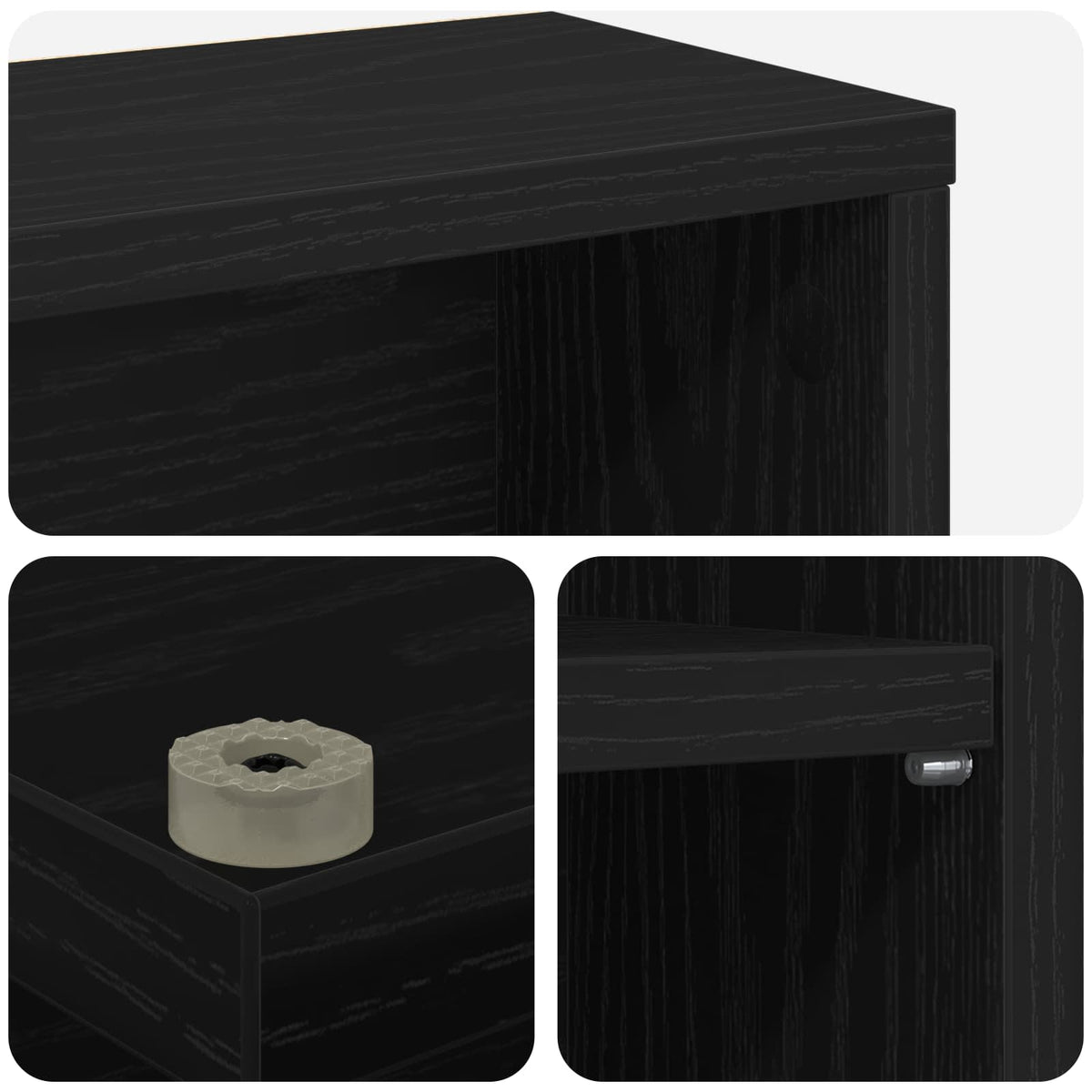 Mobile per CD Rovere Nero 33 x 23,5 x 175 cm