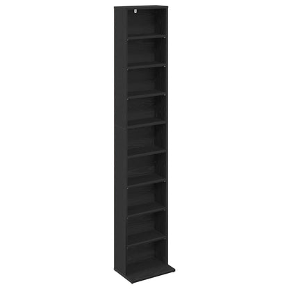 Mobile per CD Rovere Nero 33 x 23,5 x 175 cm