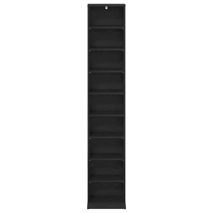 Mobile per CD Rovere Nero 33 x 23,5 x 175 cm