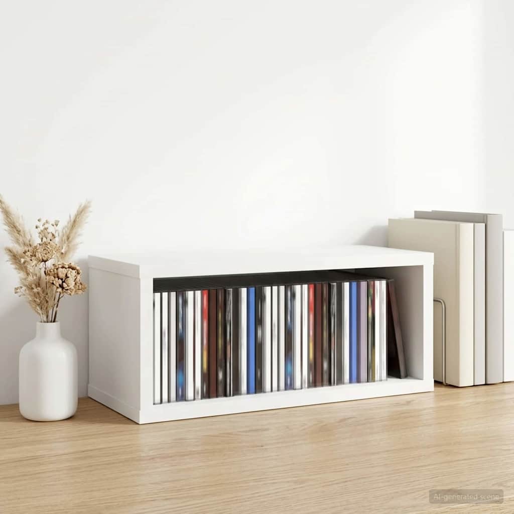 Rack per Stoccaggio CD Bianco 40 x 17 x 17 cm | homemem39