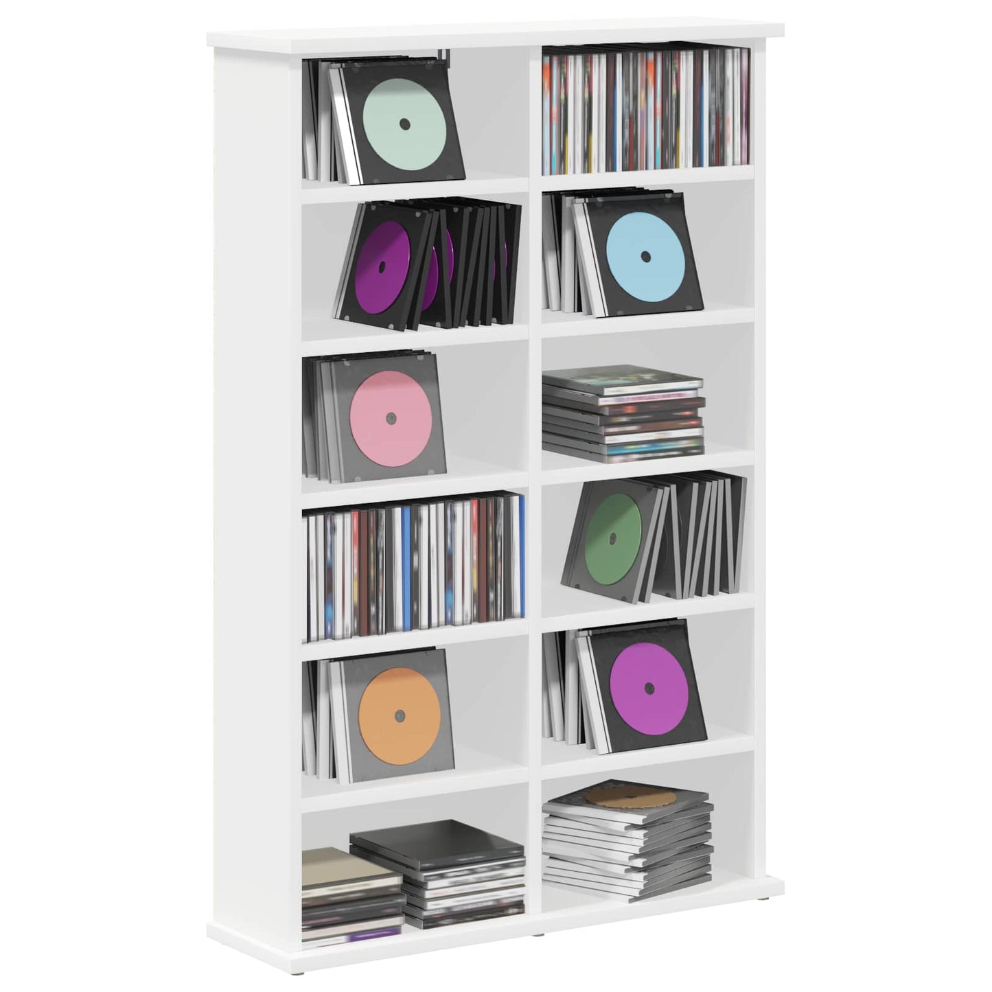 Mobile per CD Bianco 60 x 17 x 92 cm Legno ingegnerizzato | homemem39