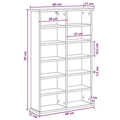 Mobile per CD Bianco 60 x 17 x 92 cm Legno ingegnerizzato | homemem39