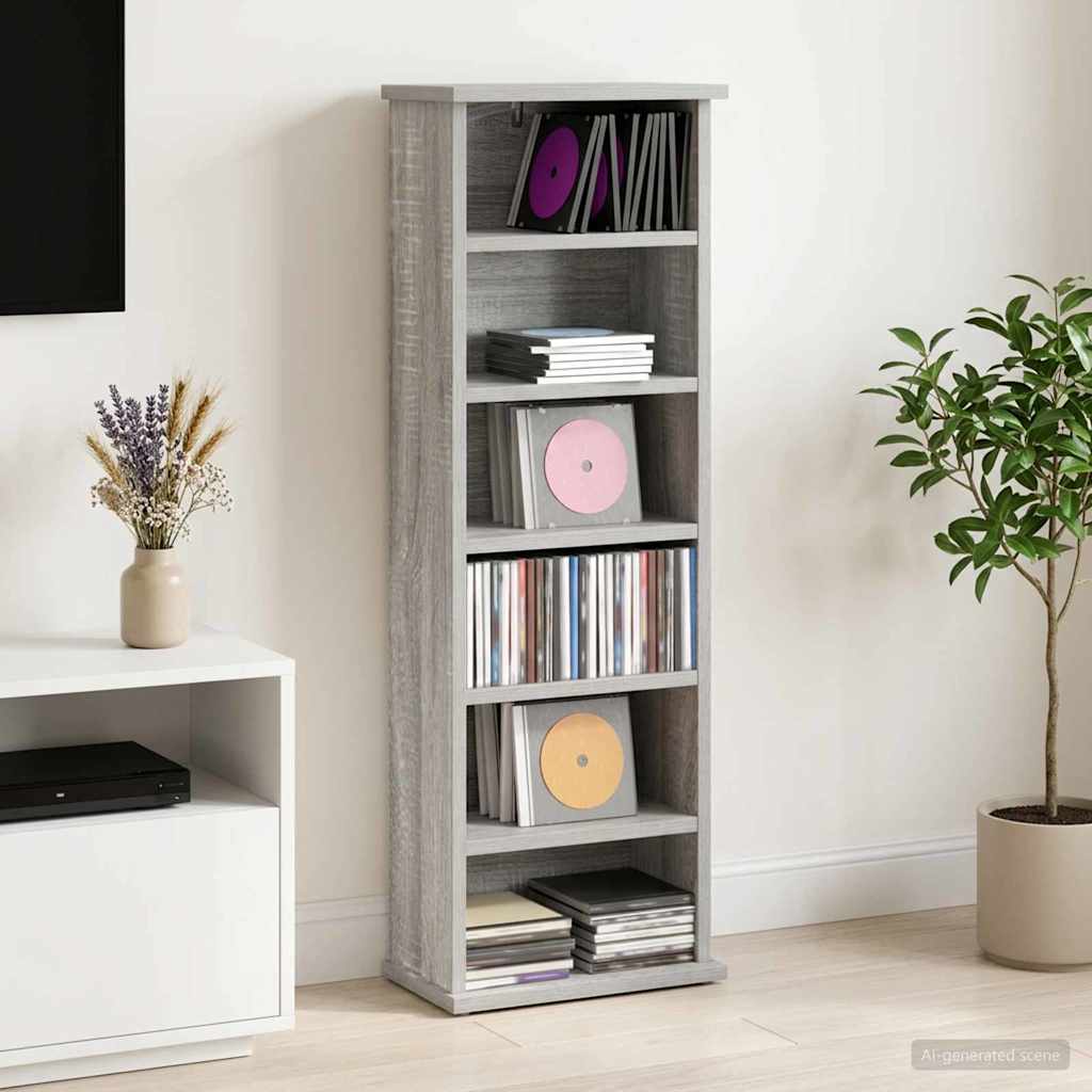 Mobile per CD Sonoma grigio 60 x 17 x 92 cm