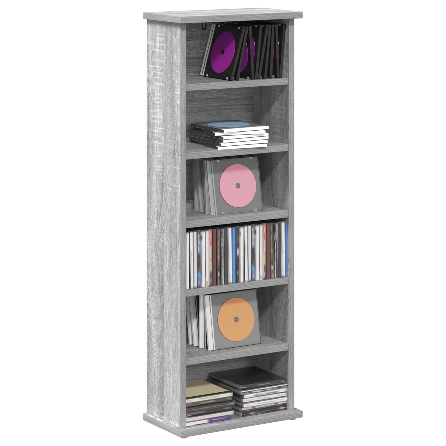 Mobile per CD Sonoma grigio 60 x 17 x 92 cm