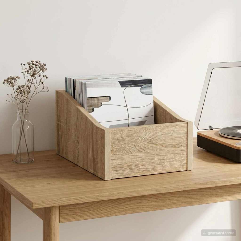 Scatola per dischi LP Rovere Sonoma 23 x 33 x 16 cm