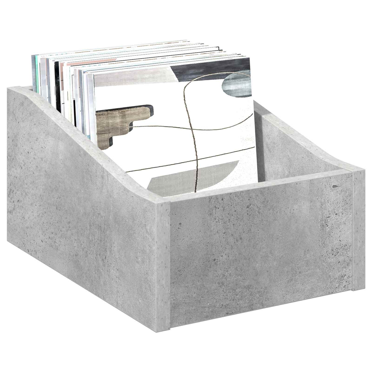 Scatola per dischi LP 2 pz Grigio Cemento 23 x 33 x 16 cm