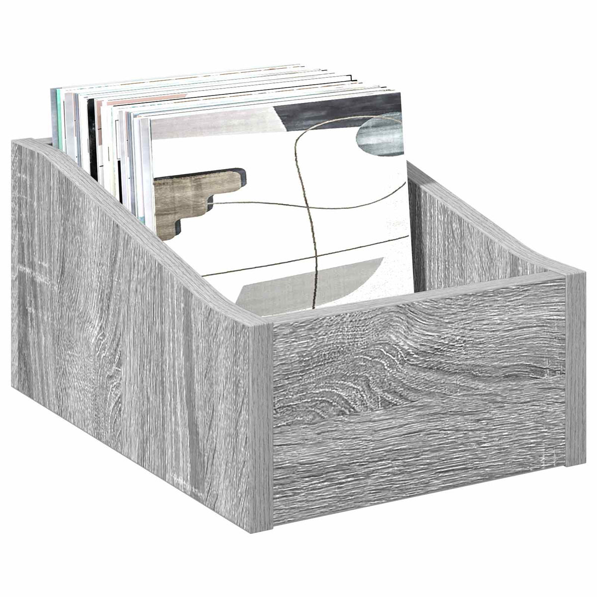 Scatola per dischi LP Sonoma grigio 23 x 33 x 16 cm | homemem39