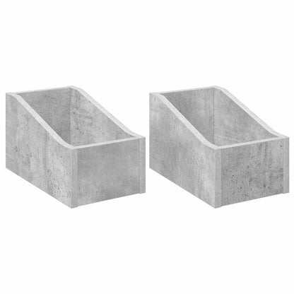 Scatola per dischi LP 2 pz Grigio Cemento 18 x 32 x 18 cm | homemem39