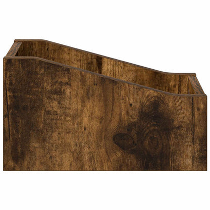Scatola per dischi LP 2 pz Rovere Fumo 18 x 32 x 18 cm | homemem39