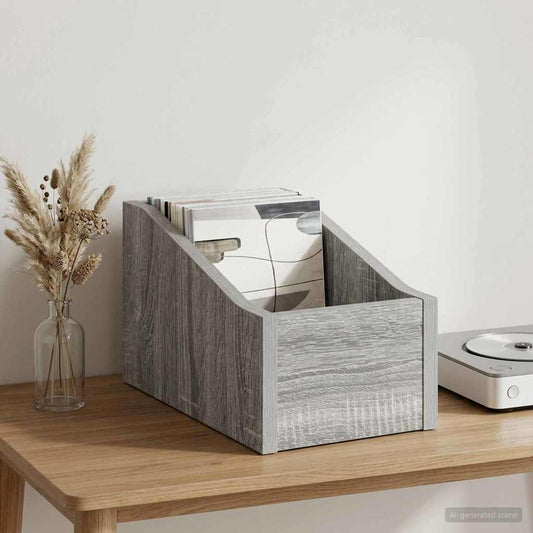 Scatola per dischi LP Sonoma grigio 18 x 32 x 18 cm | homemem39