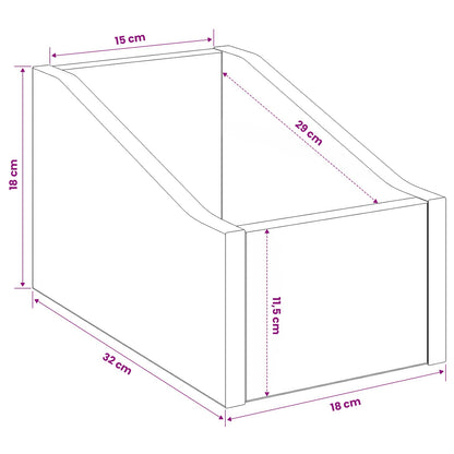 Scatola per dischi LP Sonoma grigio 18 x 32 x 18 cm | homemem39