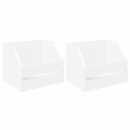 Scatola per album in vinile 2 pz Bianco 38 x 30 x 29 cm | homemem39