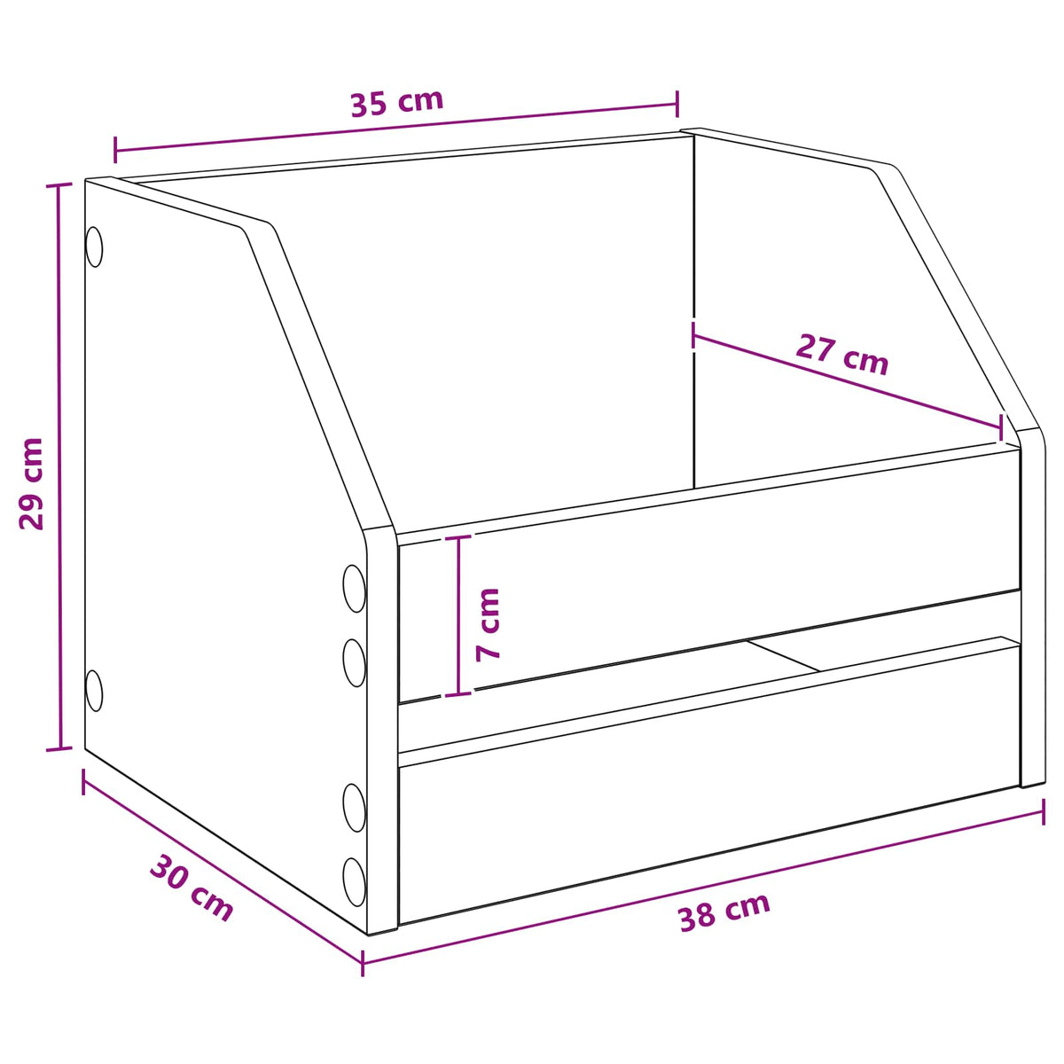 Scatola per album in vinile 2 pz Rovere Sonoma 38 x 30 x 29 cm | homemem39