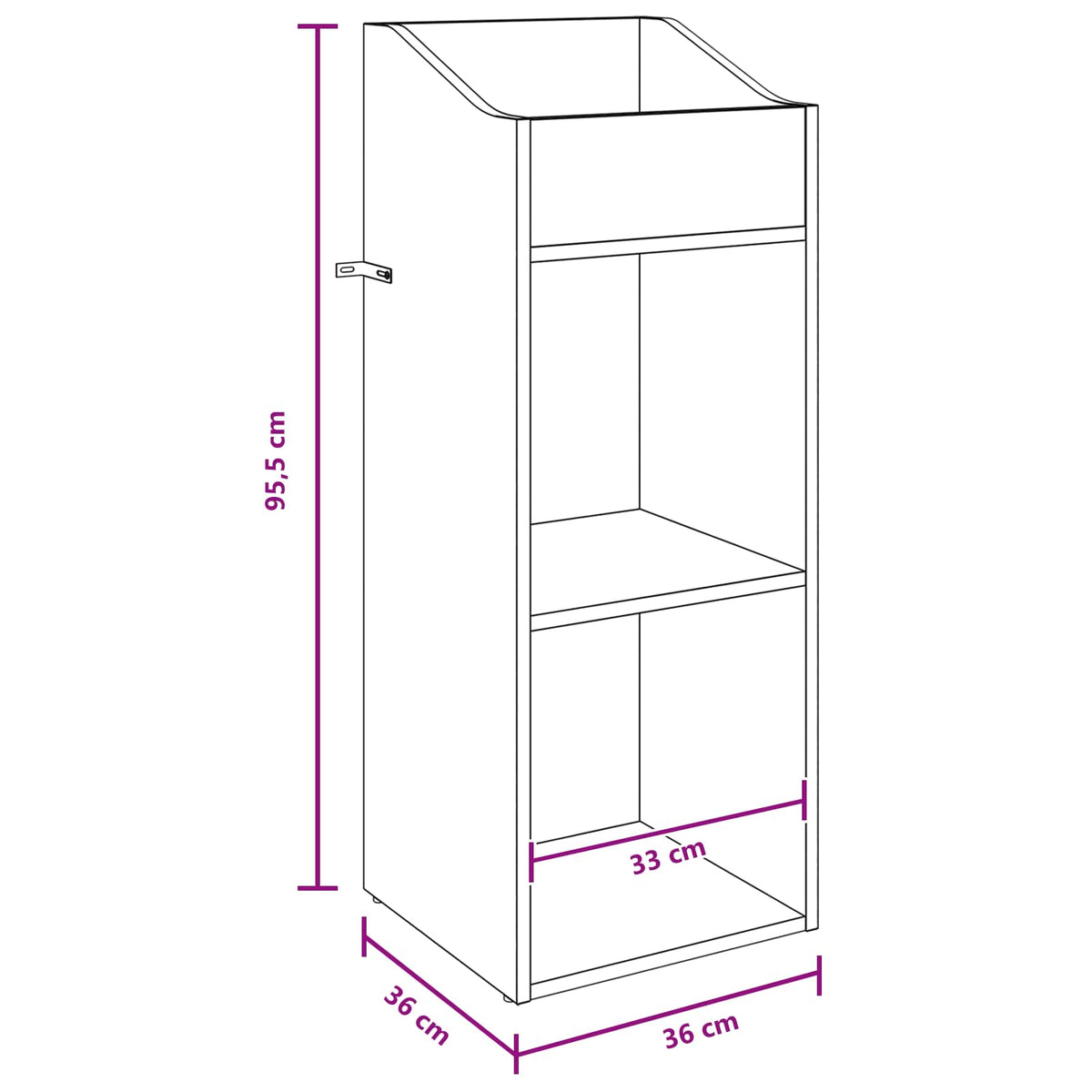Mobile porta vinili Rovere Nero 36 x 36 x 95,5 cm | homemem39