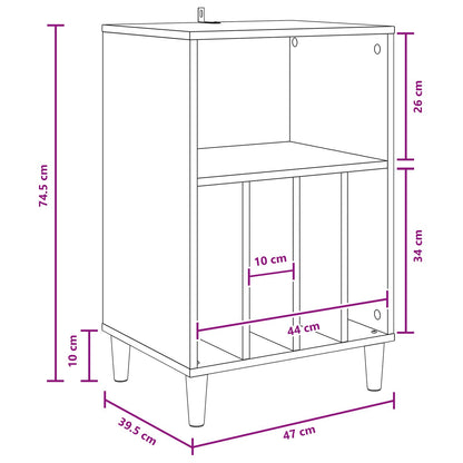 Supporto per Giradischi Grigio Cemento 47 x 39,5 x 74,5 cm | homemem39
