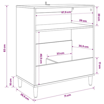 Supporto per giradischi Rovere Nero 71 x 39,5 x 83 cm | homemem39