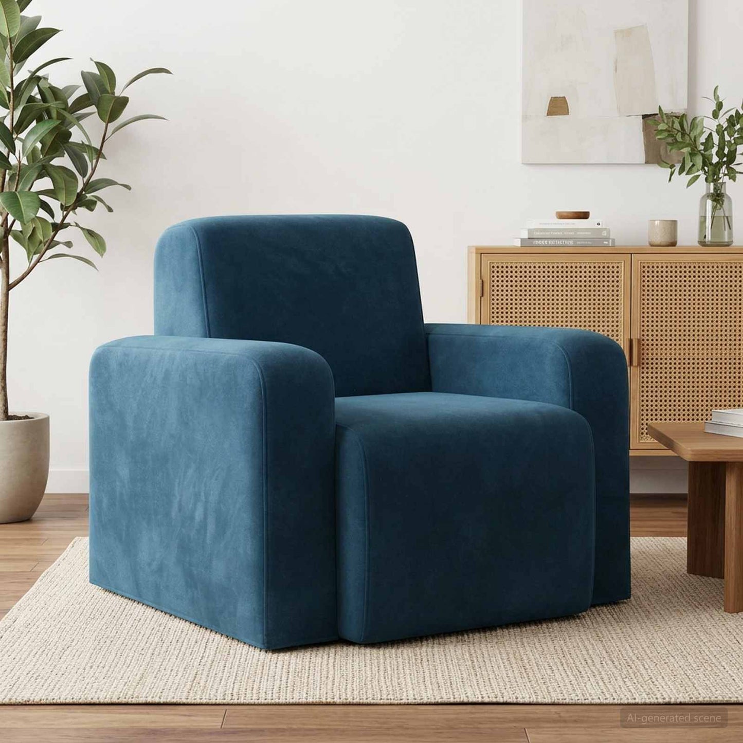 Poltrona Blu Velluto