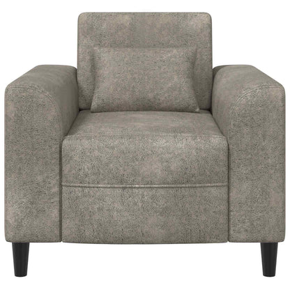 Poltrona Grigio Chiaro Pelle Scamosciata Sintetica | homemem39