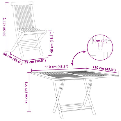 Set Bistro da Giardino 3 pcs Marrone Legno Teak Massello | homemem39