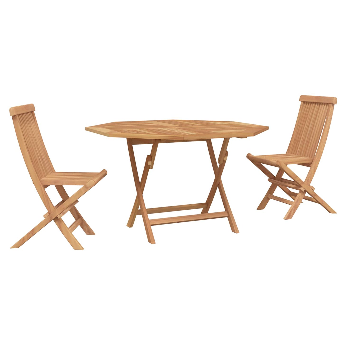 Set Bistro da Giardino 3 pcs Marrone Legno Teak Massello | homemem39