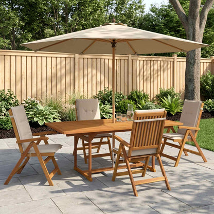 Set da pranzo da giardino 5 pezzi Naturale | homemem39