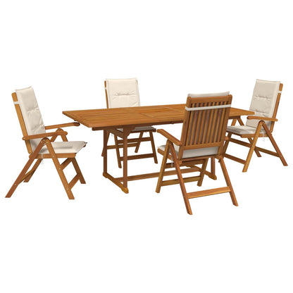 Set da pranzo da giardino 5 pezzi Naturale | homemem39
