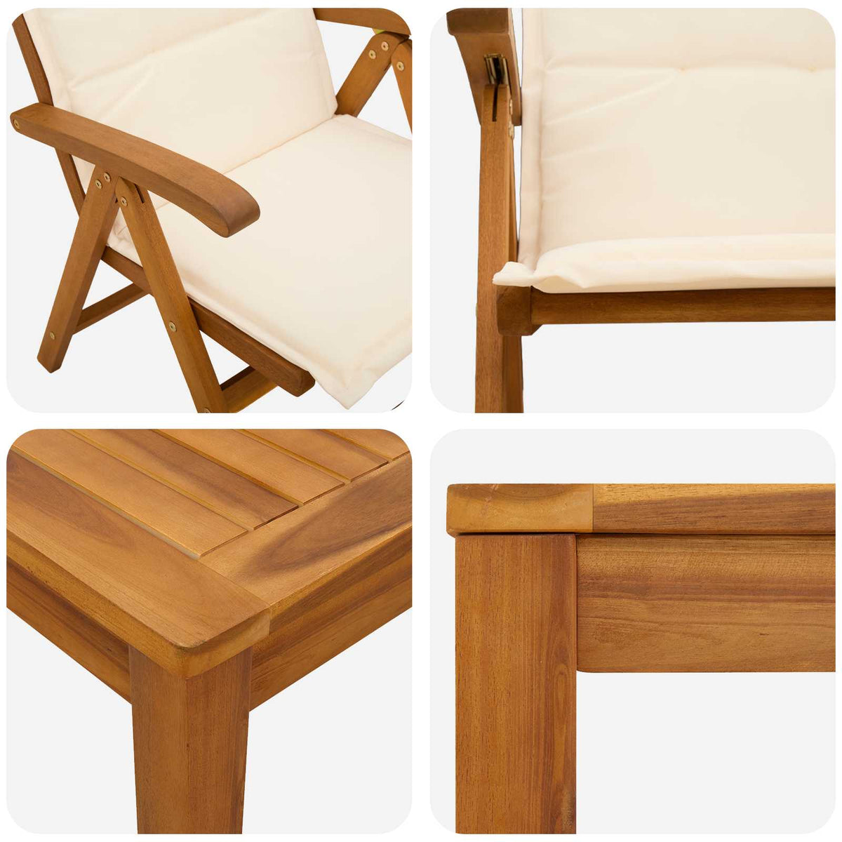 Set da pranzo da giardino 7 pezzi Naturale | homemem39