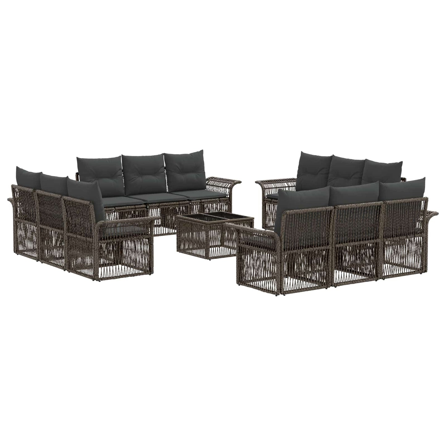 Set Divano da Giardino 13 pcs Grigio polyrattan | homemem39