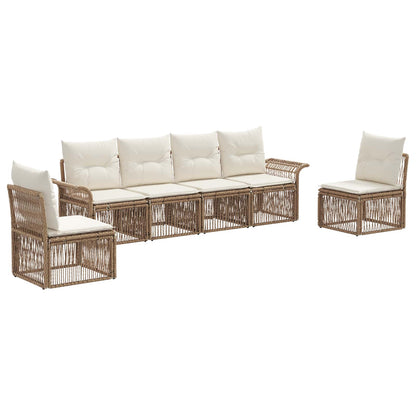 Set Divano da Giardino 6 pcs Beige polyrattan | homemem39