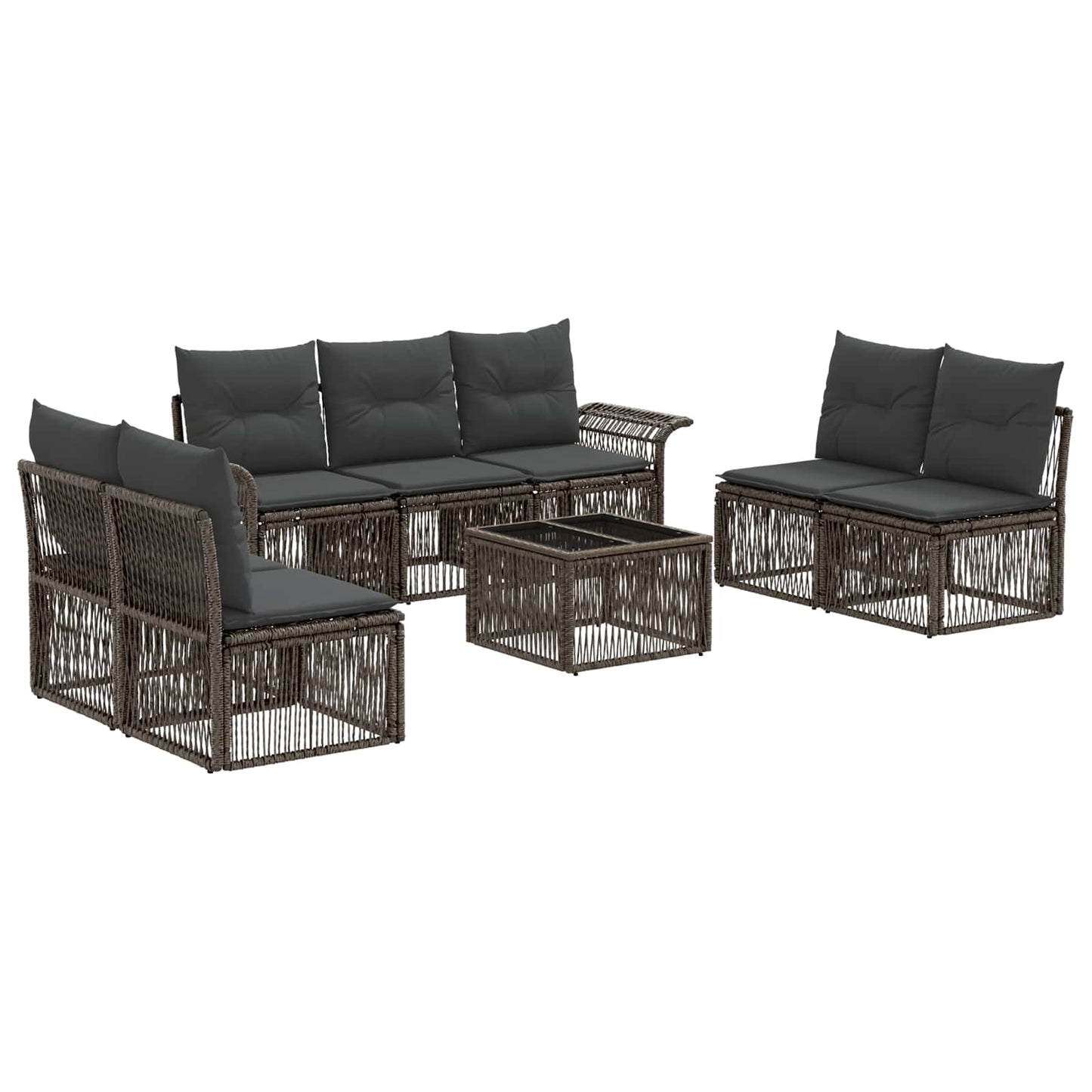 Set Divano da Giardino 8 pcs Grigio polyrattan | homemem39