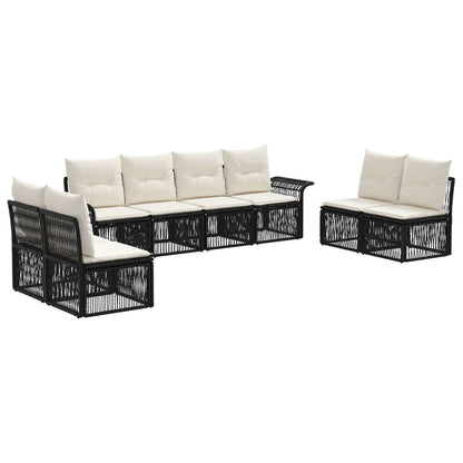 Set Divano da Giardino 8 pcs Nero polyrattan | homemem39