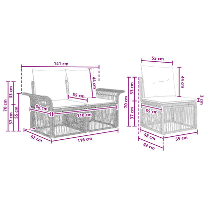 Set Divano da Giardino 8 pcs Nero polyrattan | homemem39