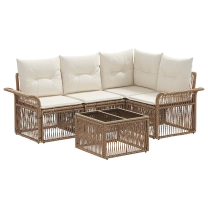 Set Divano da Giardino 5 pcs Beige polyrattan | homemem39