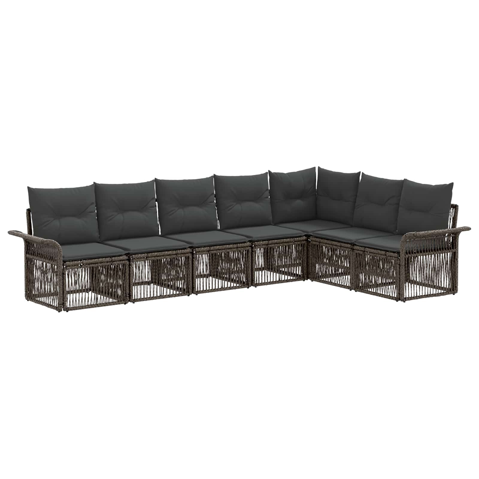 Set Divano da Giardino 7 pcs Grigio polyrattan | homemem39