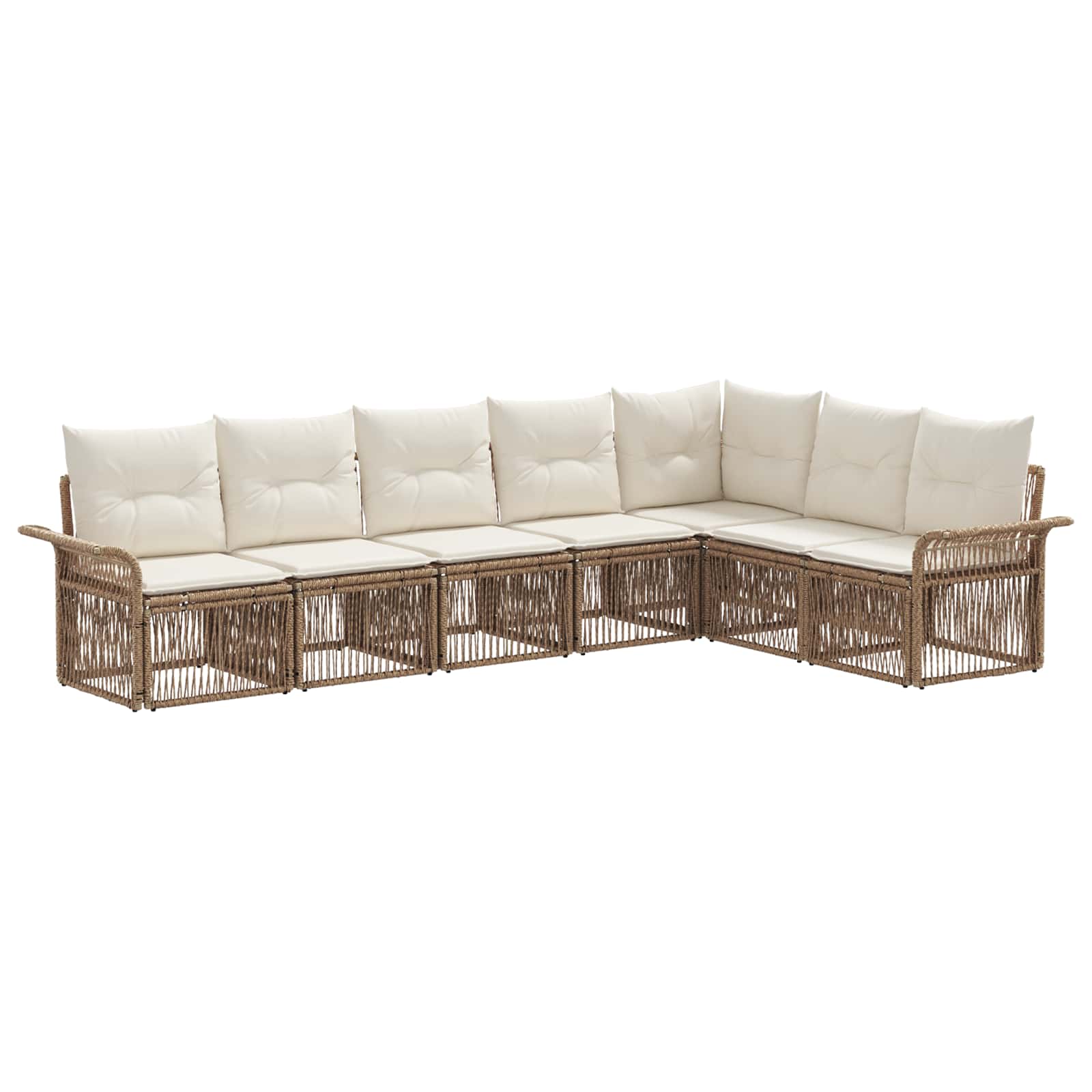 Set Divano da Giardino 7 pcs Beige polyrattan | homemem39