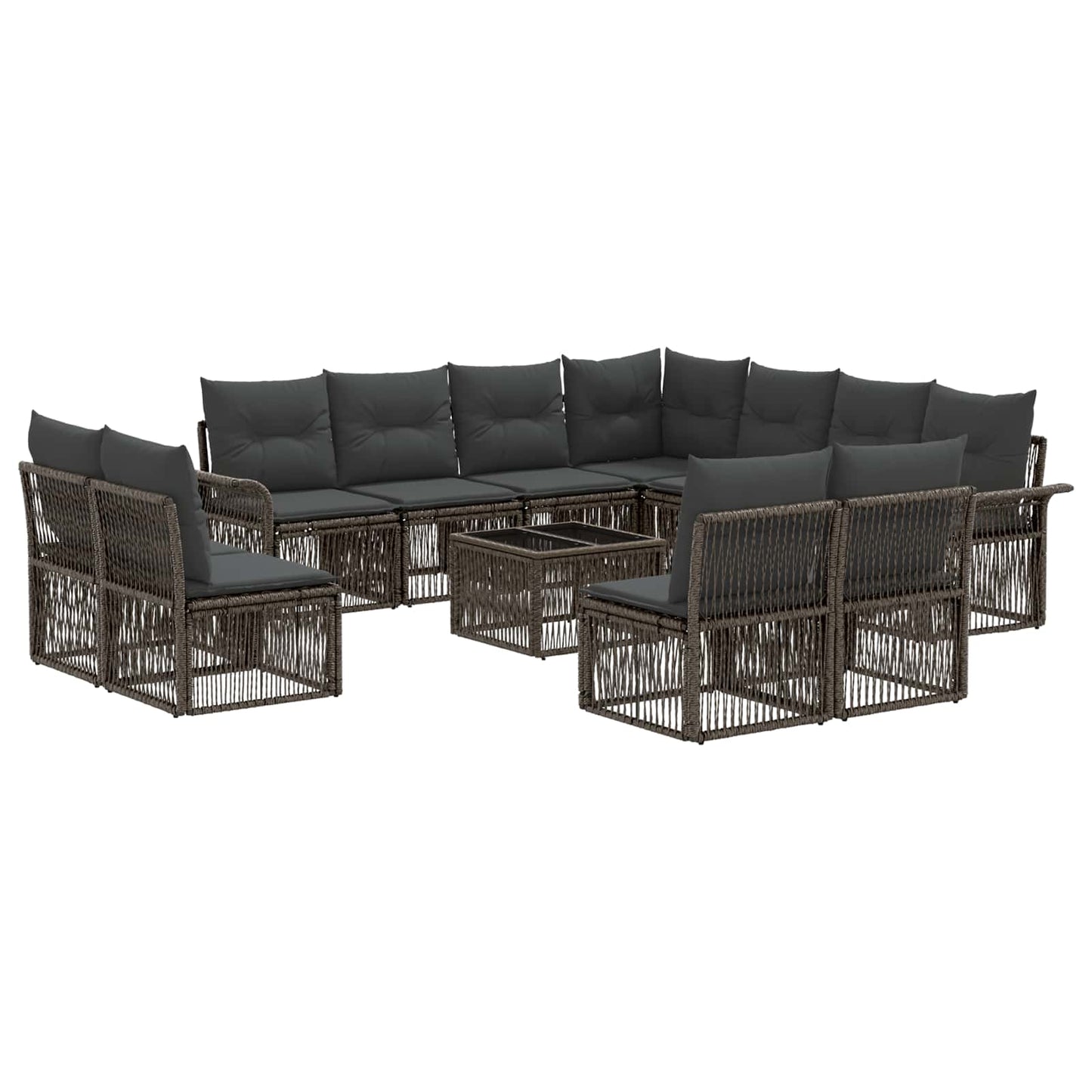 Set Divano da Giardino 12 pcs Grigio polyrattan | homemem39