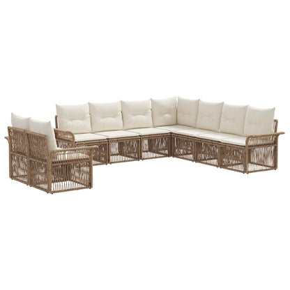 Set Divano da Giardino 9 pcs Beige polyrattan | homemem39