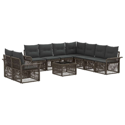 Set Divano da Giardino 10 pcs Grigio polyrattan | homemem39