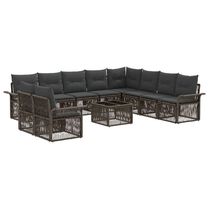 Set Divano da Giardino 11 pcs Grigio polyrattan | homemem39